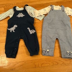 Bundle of Two Little Me Size 6 months overall sets